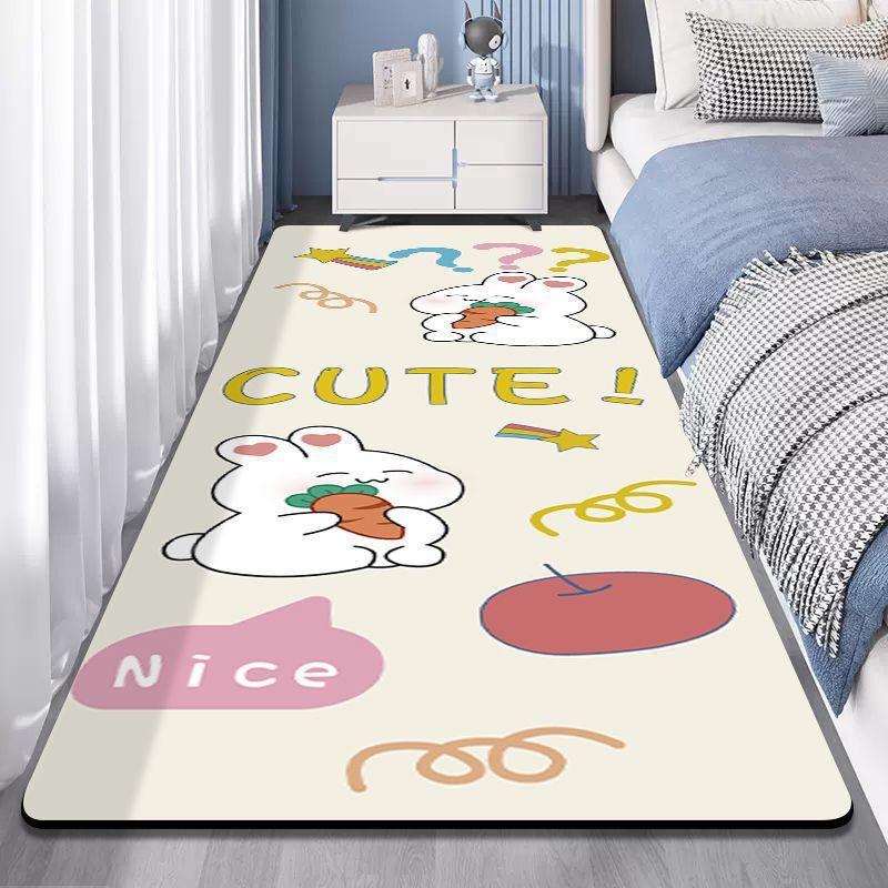 Cartoon Carpet Living Room Non Washable Wipable Carpet Bedroom Girl Bedside Carpet Mat Ins. Bedroom Sleeping Floor Mat