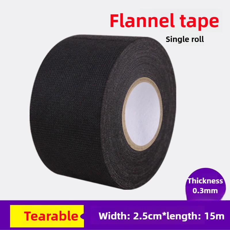 Nastro Adesivo in Flanella Flannelette 25MM*15M per Cablaggi Auto Anti-Rattles Nastro Autoadesivo in Feltro Strumenti per Riparazione Auto