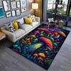 Vibrant Mushroom Forest Art Rug Non-slip Rug Suitable for Living Room and Bedroom Sofas.