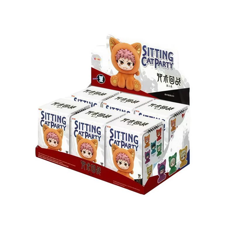 EAKI Jujutsu Kaisen Cat Cat Sitting Party Series Blind Box Anime Character Doll Collection Holiday Toys Gifts
