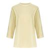 Women's Fashionable Color Round Neck Seven Quarter Sleeve Gold Velvet Pullover Casual Top