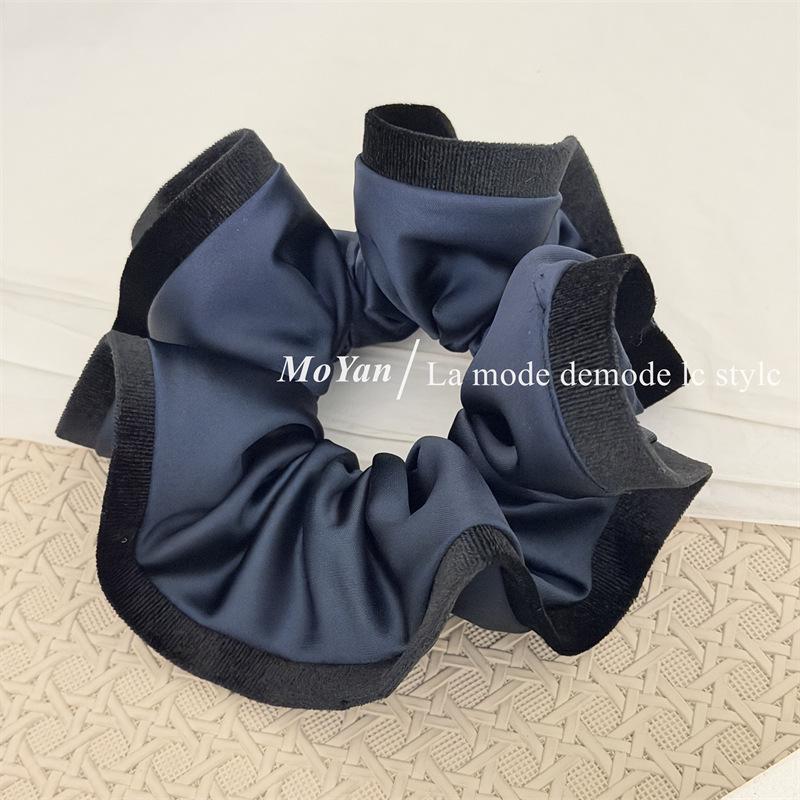 Элегантная атласная черная резинка для волос в корейском стиле для хвостиков и пучков