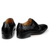 Fashion Deluxe Social Men's Leather Monk Strap Shoes Office Business Handmade Fashion Shoes Brown Black Printed Design Trendy Man's Shoe