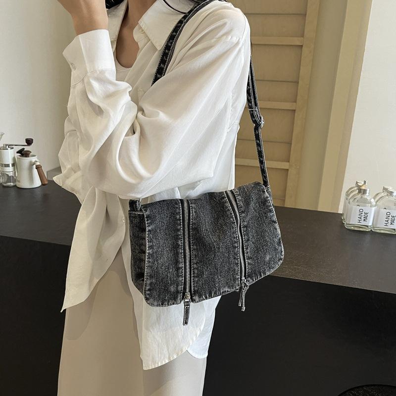 Retro Denim Large Autumn Large Capacity Shoulder Bag Messenger Bag Foreign Casual Bag