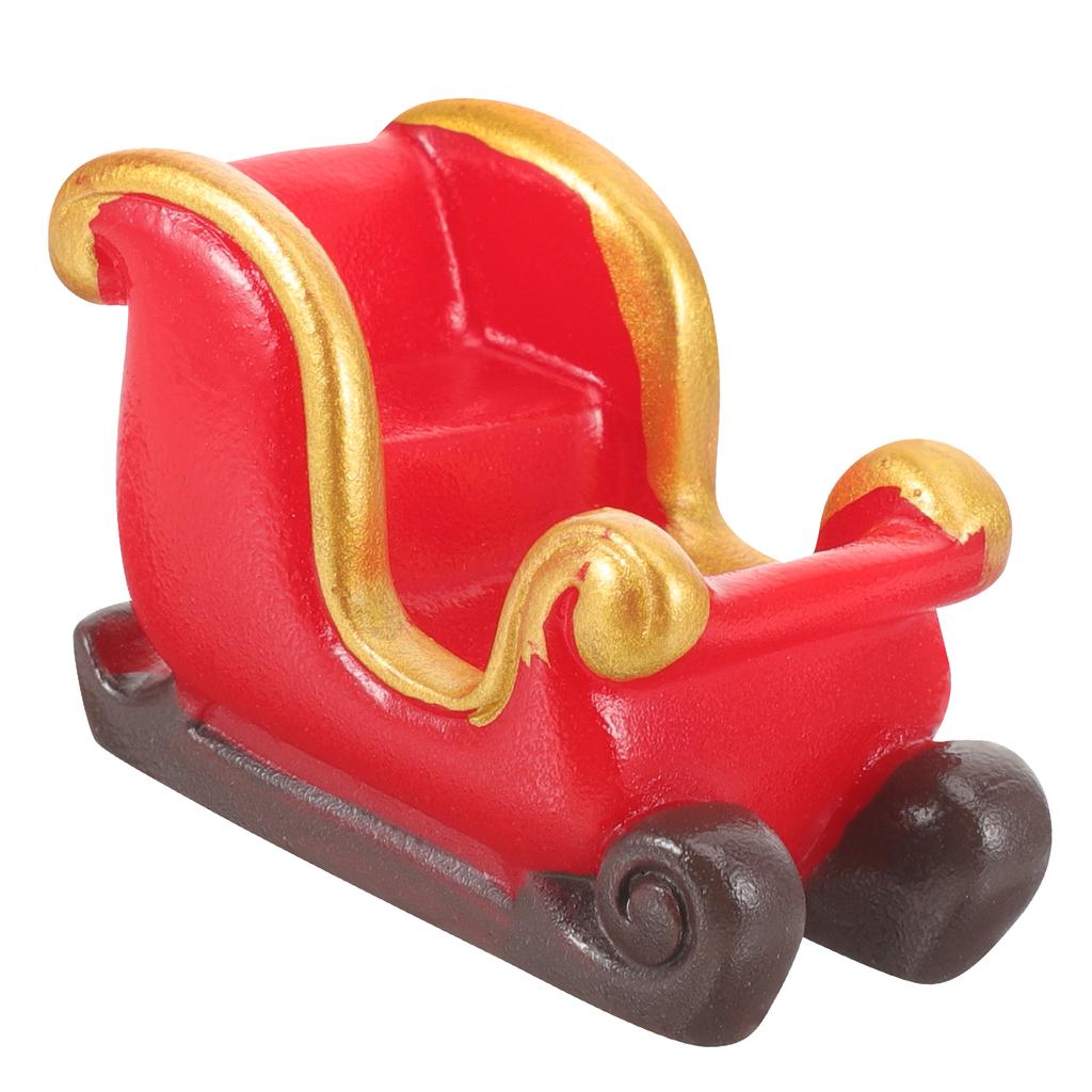 Christmas Decorations Sleigh Micro Landscape Snow Ornaments Resin (deer Carriage) Red Party Favors Elder