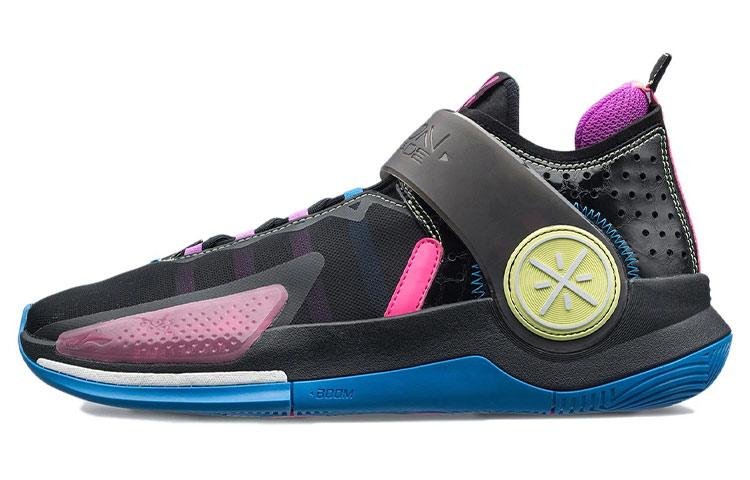 Li Ning Wade Fission 7 Амортизация Износостойкость Отскок Низкие Баскетбольные Кроссовки Мужские Розовый Черный ABPR025-4 42