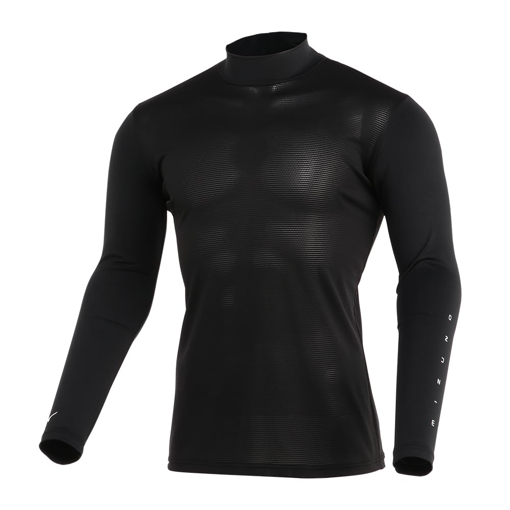 Mizuno Dry Aeroflow Cool Hold Long Cool To the UV Black Men's High-Neck Shirt, Sleeve, Touch, Sweat-Wicking, Quick-Drying, Breathable, Protection,
