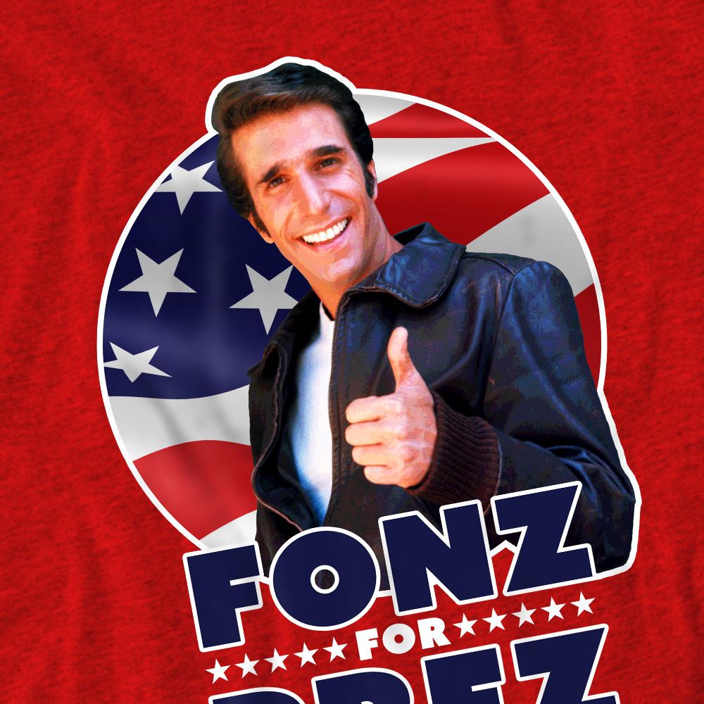 Happy Days Unisex Adult Fonz for Prez T-Shirt