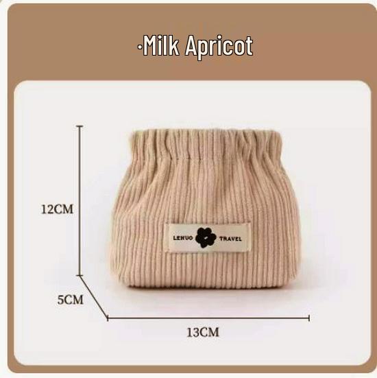 Cute Small Corduroy Snap Coin Purse - Automatic Closure Makeup & Change Bag