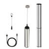 USB Rechargeable Electric Milk Frother with Cover Portable Milk Frother Electric Whisk  Barista Use