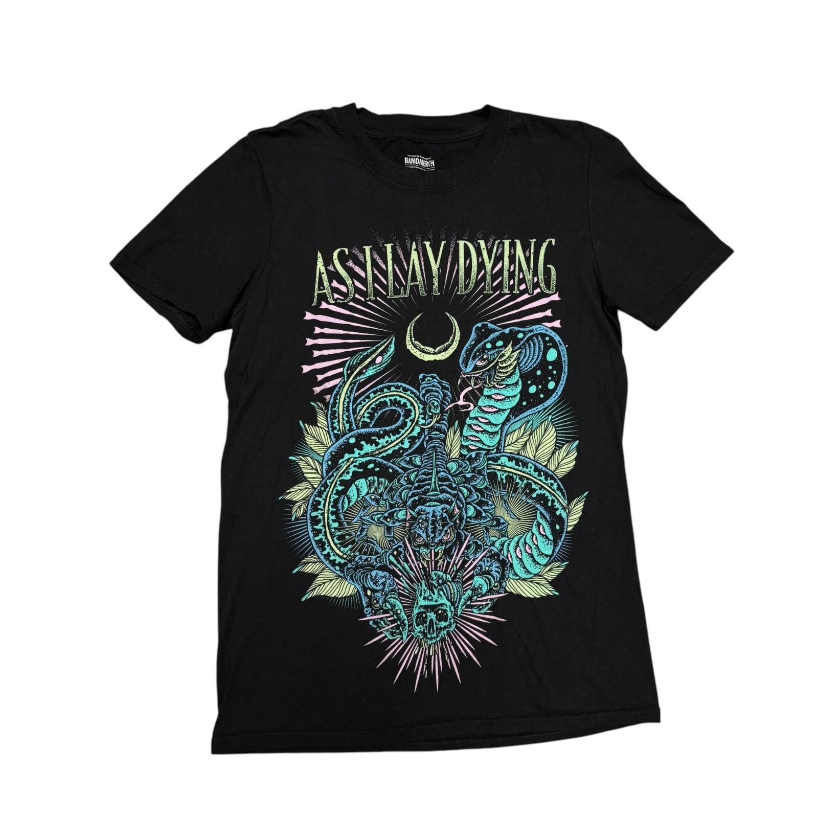 As I Lay Dying Shirt Small Black Tour Rock Concert Metalcore Band Tee Trivium M