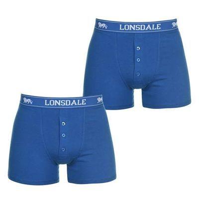 Lonsdale Boxer Shorts, 2 Pack, Blue, Size 4XL
