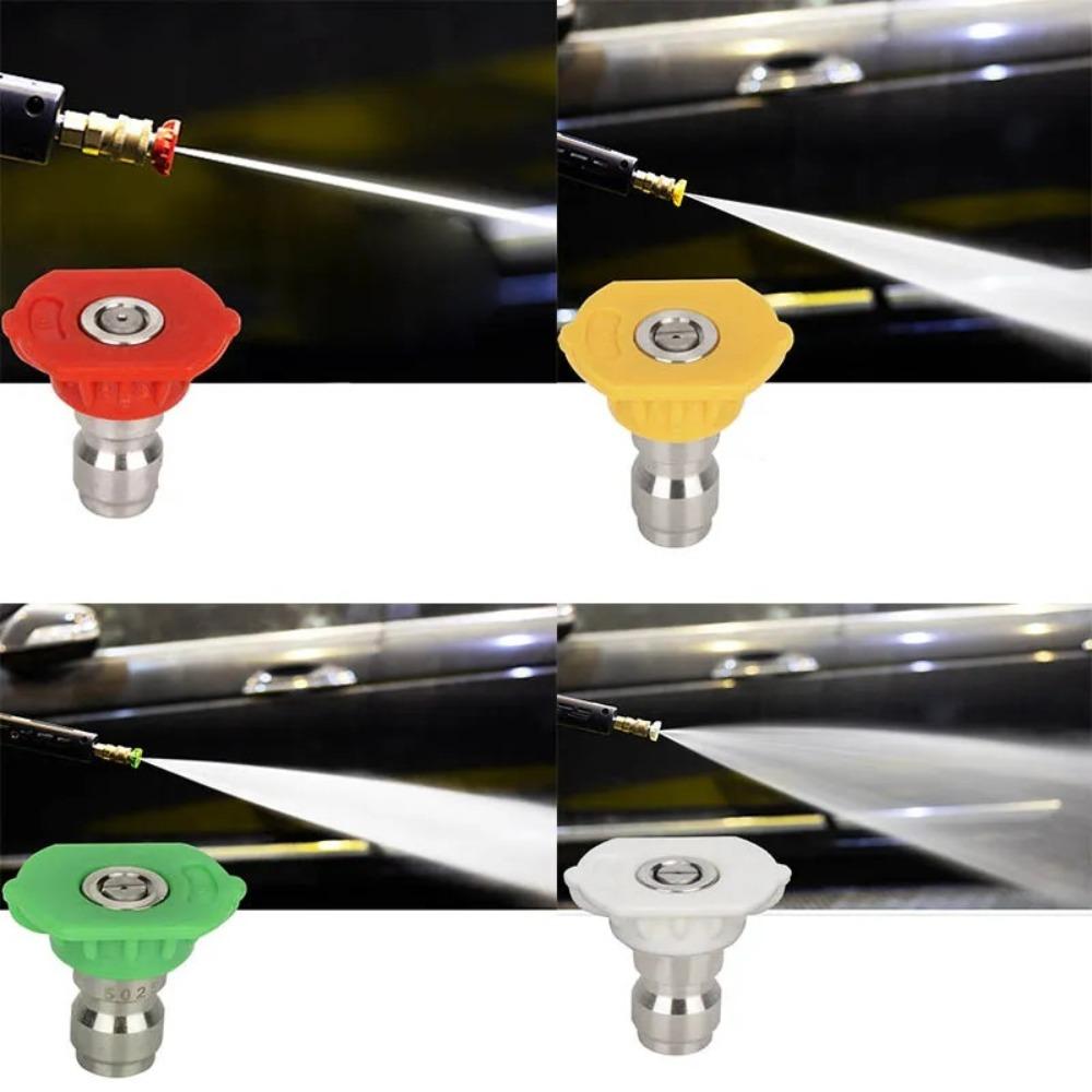 5pcs/Set Multi-Angle High Pressure Washer Spray Nozzle 1/4" Quick Connector Metal Tip Garden Spray Nozzle Quick Connect Nozzle