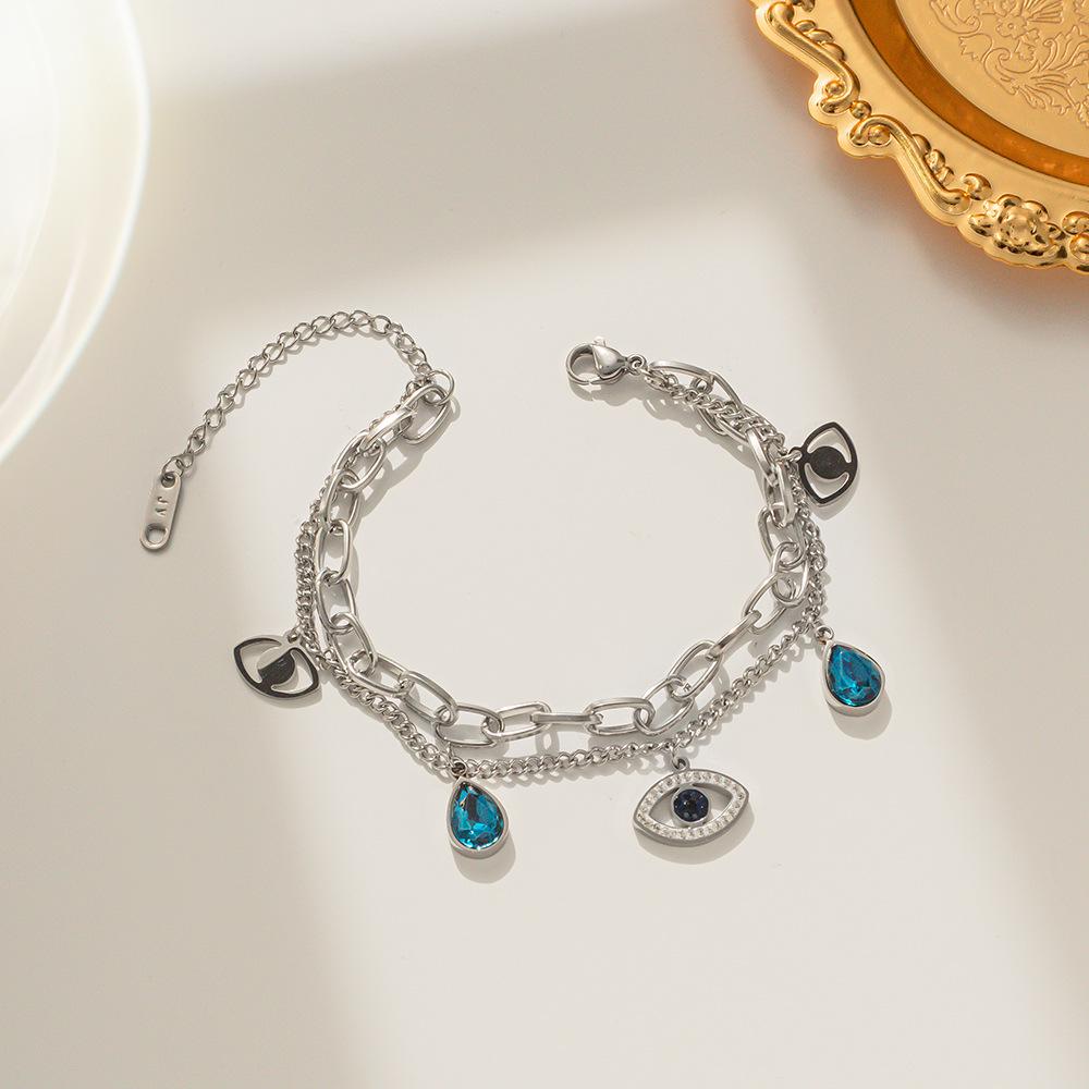 Koreanisches Teufelsaugen-Armband: Titanstahl, Studentendesign, Damen Modischer Handschmuck