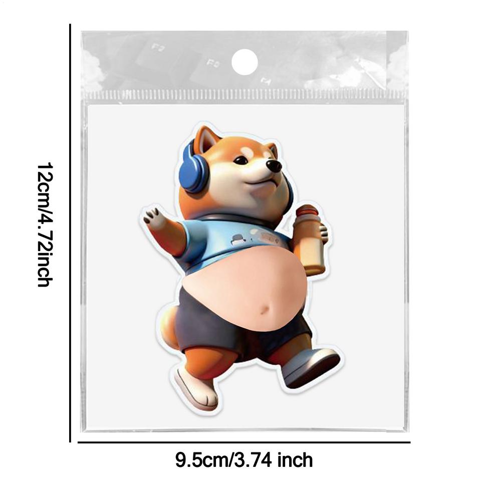 Cartoon 3D Dog Belly Stickers Squeezable Decorative Animal Self-adhesive Sticker Mobile Phone Decoration Sticker Home Decor