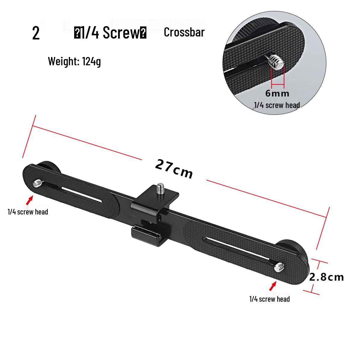 

Adjustable Multi-Camera Crossbar Mount with Dual 1/4 Screw Interfaces for Phones and Tablets