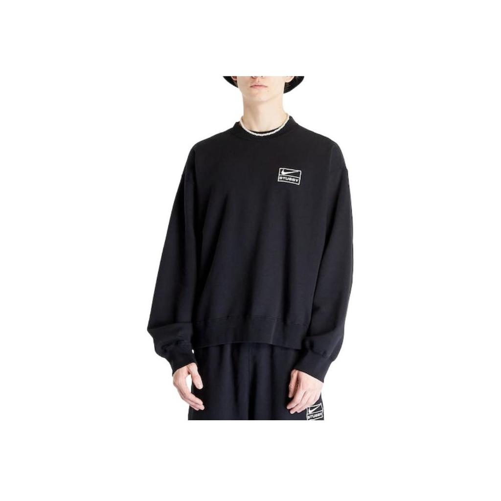 Stussy X Nike Fleece Crew Black Unisex Tops DO5310-010