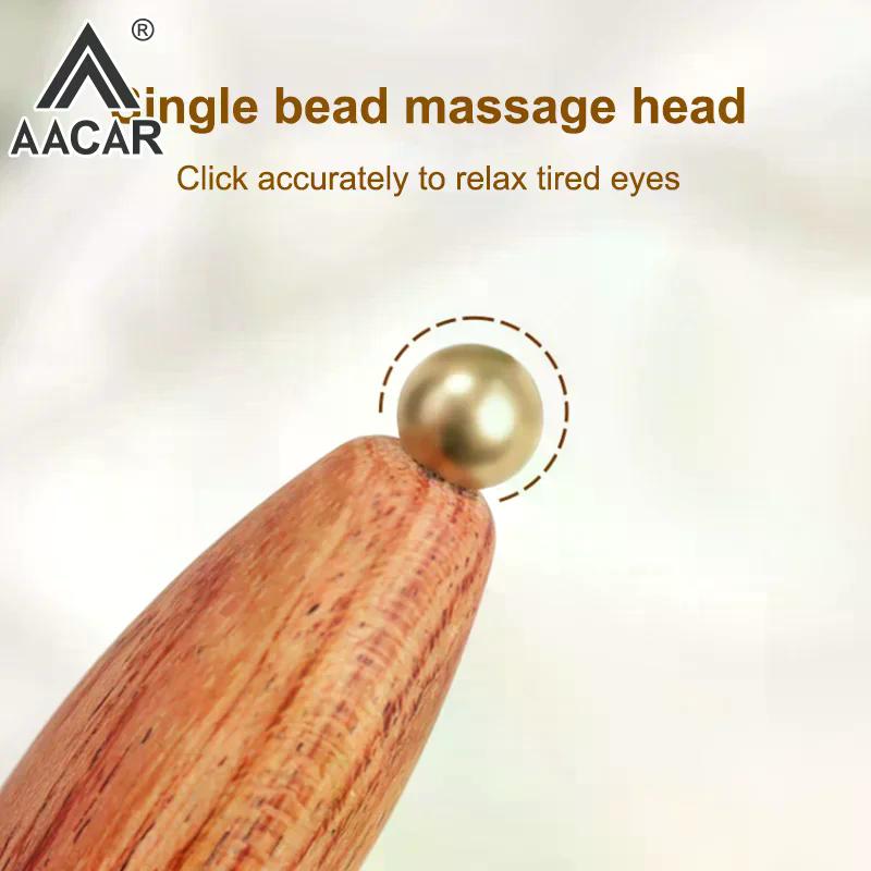 Mini Lotus Seedpod Brass Bead Wood Facial Gua Sha Eye Facial Point Massager Relaxatiow Meridians Acupoint Massage Tool