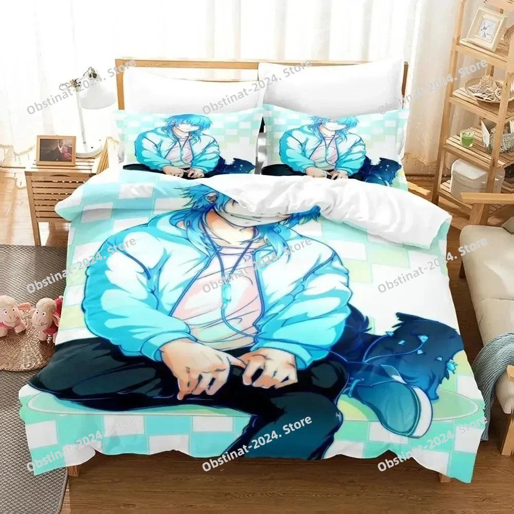 Anime DRAMAtical Murder Game Bedding Set Printed Bed Set Duvet Cover Sheet Pillowcase Bed Soft Quilt Cover Full Queen King Size