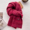 Blue Soft Waxy Wool Knitted Scarf Men's and Women's Autumn and Winter Warm Wool Scarf Cold Protection Cervical Spine