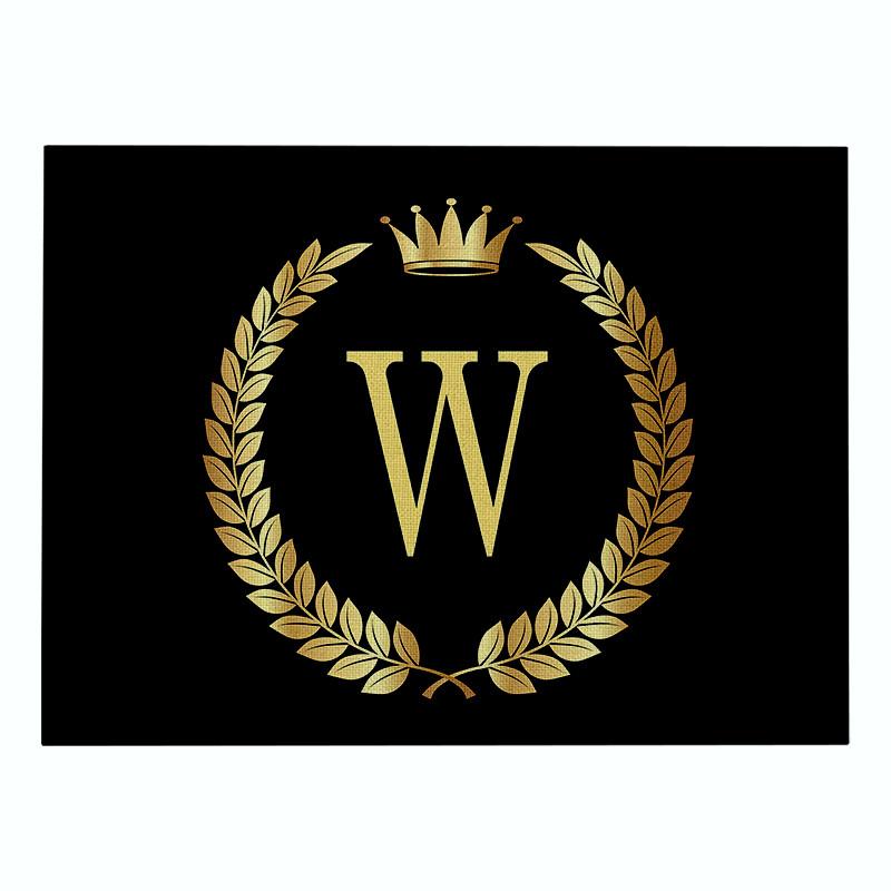 Golden Letters kitchen Placemat Black Cotton Linen Table Mats  Nordic Western Placemat Cup Mats Waterproof Drink Coasters 4pcs