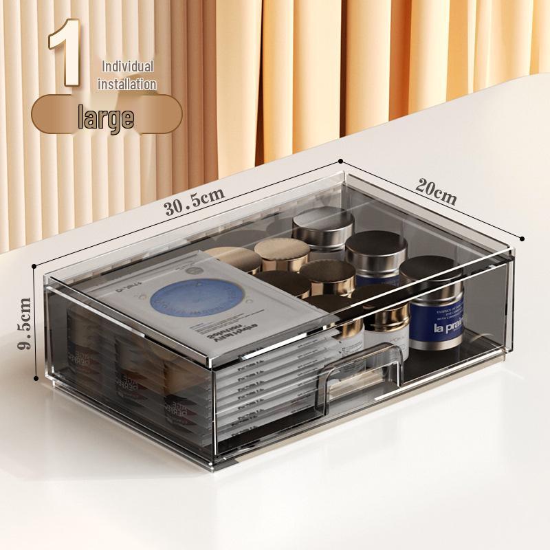Transparent Stackable Makeup Storage Box for Lipstick, Mask & Skincare