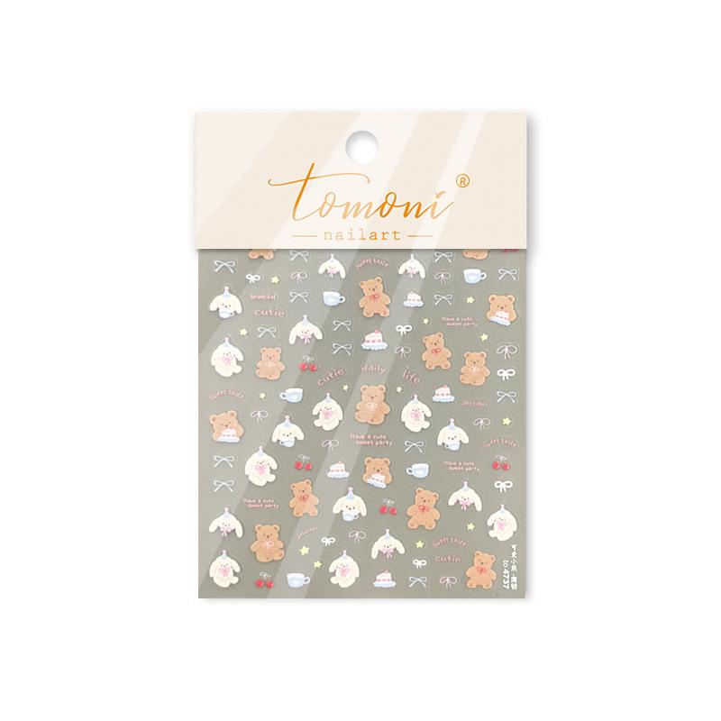 

Наклейки для ногтей Tomoni Милый маленький медвежонок - Тонкие, прочные, японская канцелярия для детей