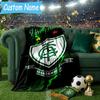 Custom Name America Club's Crest With Rabbit Flannel Blanket, Use for Birthday/Holiday Gift, Soft Blanket for Sofa/Bed/Camping/Office, Home Decor