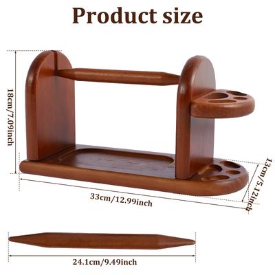 Wooden Yarn Ball Holder Spinning Knitting Tool Crochet Yarn Holder with Slots Wool Ball Winder Yarn Ball Organizer Weaving Tool