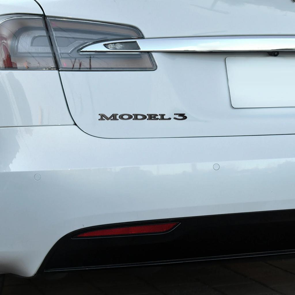 Naklejka Samochodowa Tesla 3D ABS Naklejka na Tylny Bagażnik Samochodu Emblemat Modelu 3 Do Samochodu Tesla Model S X Y 3 Naklejki Akcesoria Oryginalny Design