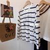 Women's Korean Style Tencel Striped Sun Protection Loose T-Shirt
