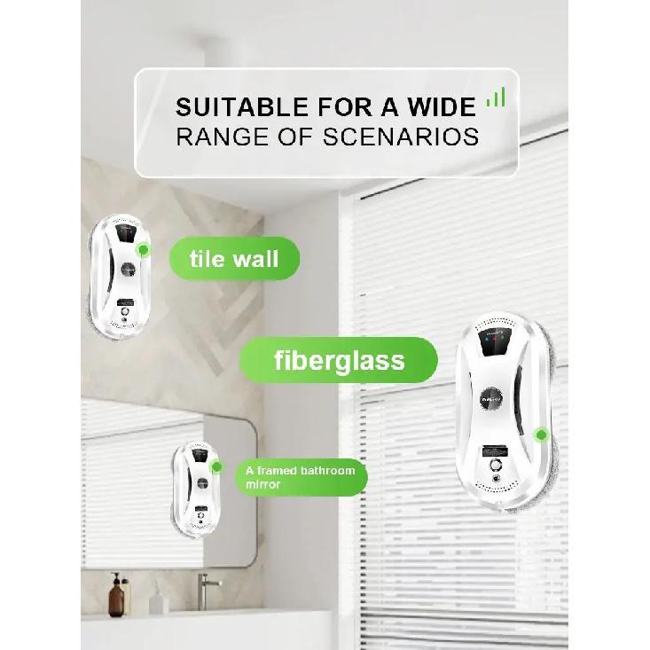 PuRuiKai AI Window Cleaning Robot Smart Automatic Cleaner Streak-Free for Windows/Tiles/Glass Doors Self-Cleaning Ultra Quiet