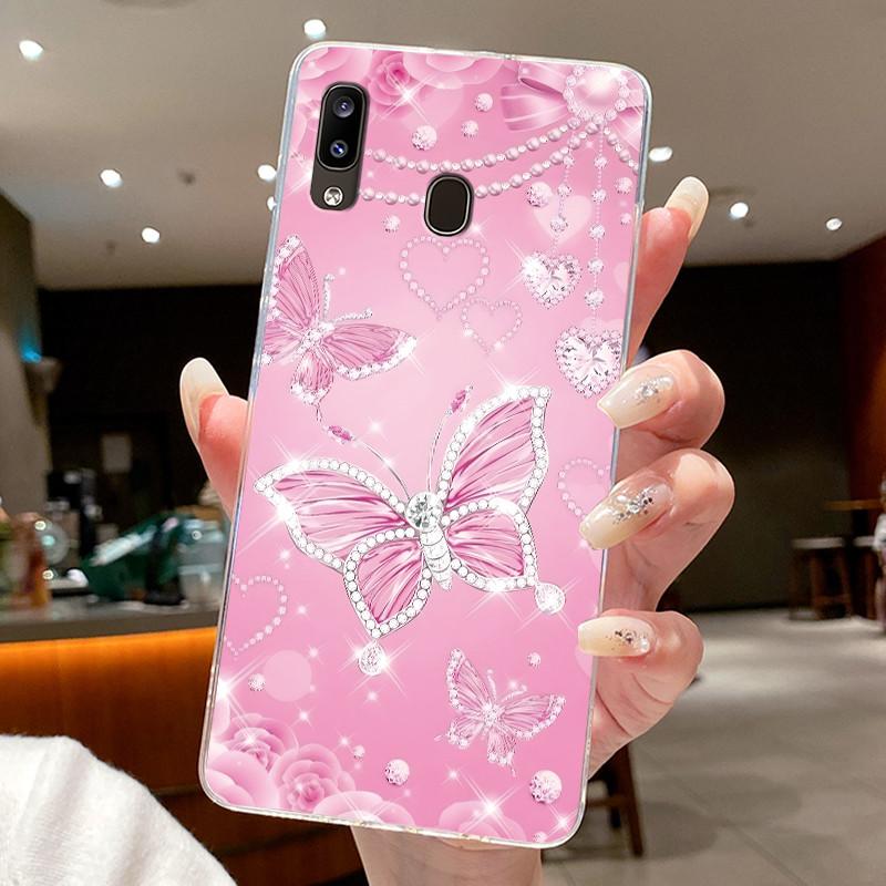 Phone Case For Samsung Galaxy A20E Flower Butterfly Protective Thin Cases For Samsung A20e Transparent Soft Silicone TPU Cover
