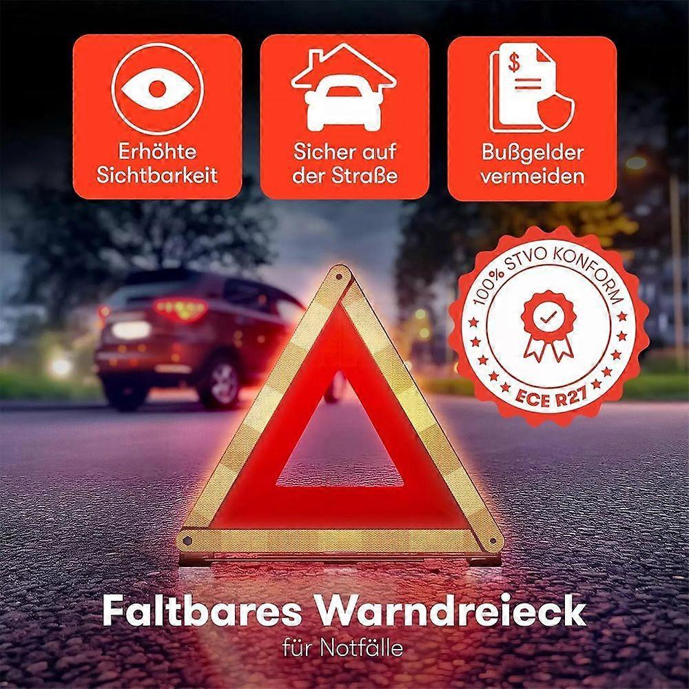 Car Warning Triangle According to Current Standard 2024 ECE R27 Foldable