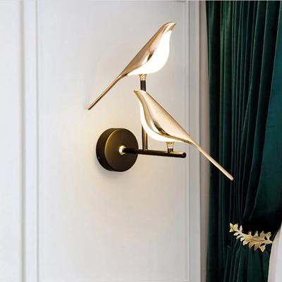 1 pièce Lumières Murales LED Oiseau Doré Nordique Salon Bar Lampes Murales Créatives Appliques Murales Originales Chambre à Coucher Lampe de Chevet Décoration de Salon