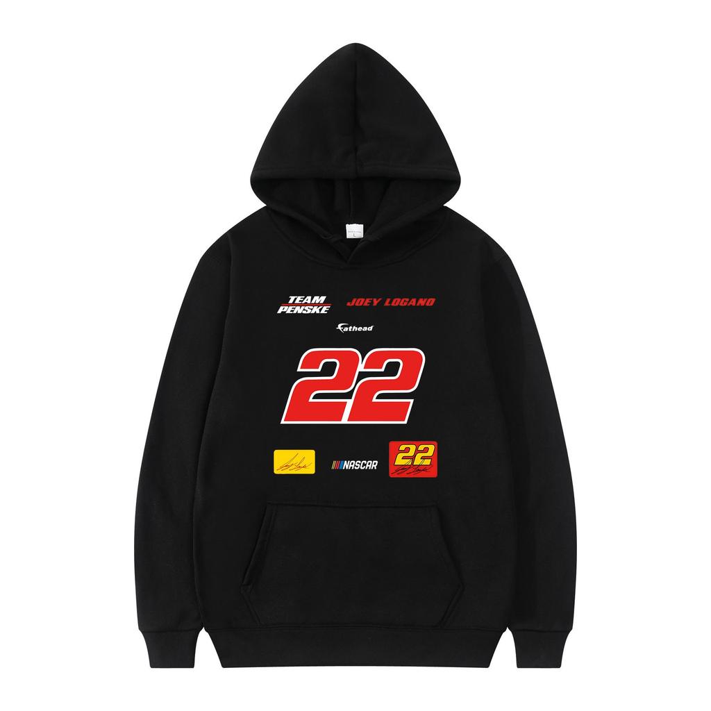 American racing style street printed hooded sweatshirt for men, loose fit for couples, casual and versatile, trendy pullover hoodie