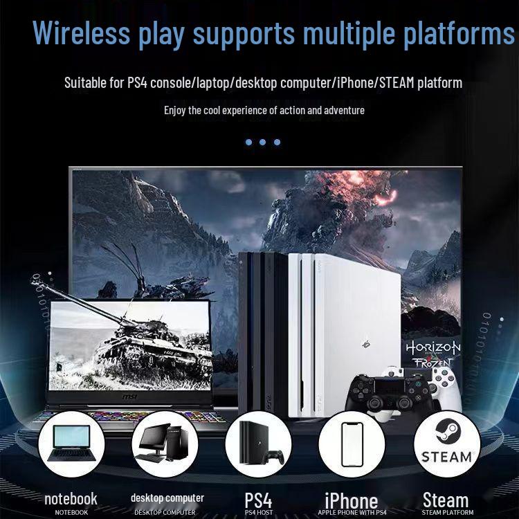 Universal Bluetooth Wireless PS4 Controller: Compatible with PC, Android, Apple, Mobile & Tablet, with Vibration Function.