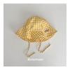 Baby Hat 46-48cm 6-24 Months Summer Thin Toddler Baby Wide Brim Sun Hat Adjustable Strap Plaid Kids Sun Protection Bucket Hat