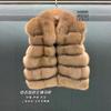 Light luxury medieval VTG style imported fox hair back hair vest vest stand neck fur jacket women's winter