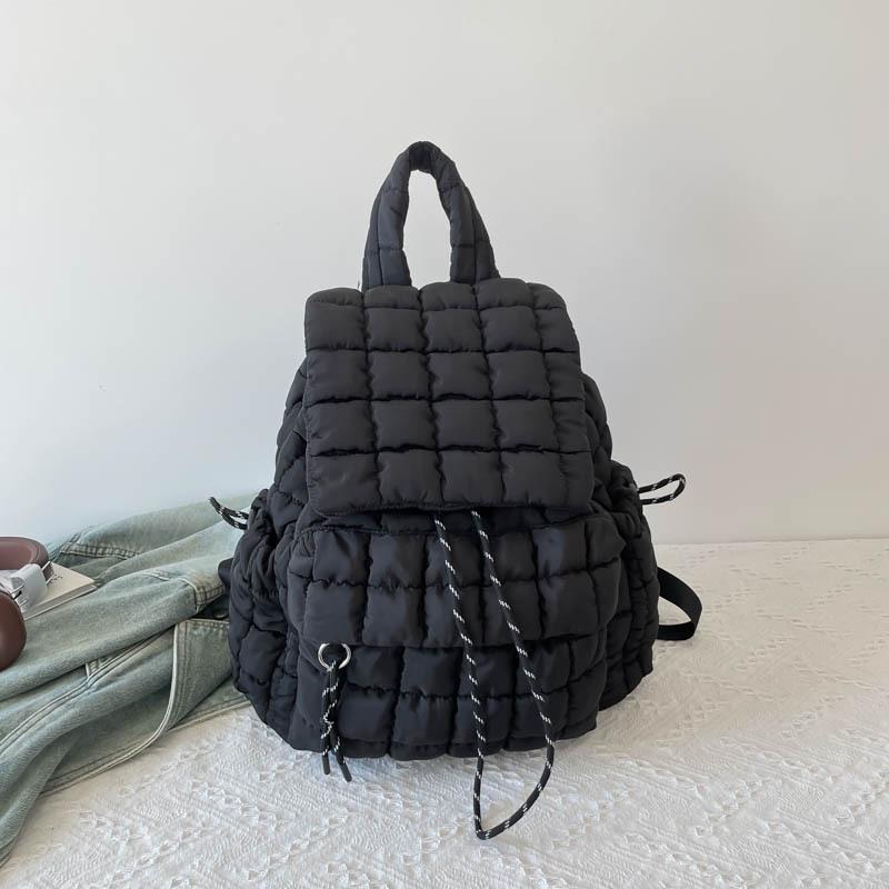 Schoolbag1011 Summer New Pleated Cloud Bag Women's Korean Version Niche Bubble Large-capacity Cotton Bag Casual Backpack