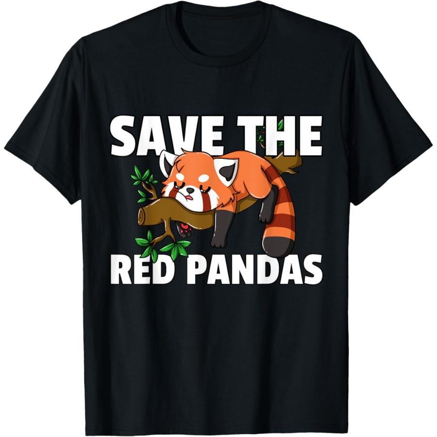 Save The Red Pandas For Kids Women Men T-Shirt XXXXXL чёрный