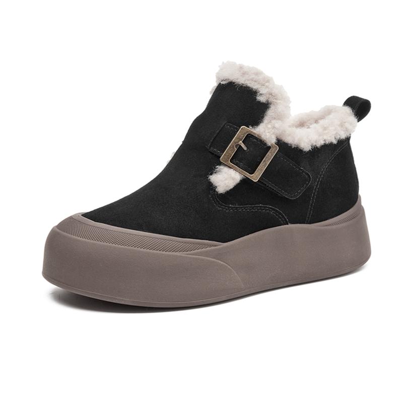 Женские зимние сапоги из натуральной кожи 2025 Новые Флисовые Теплые Толстые Женские Ботильоны Большого Размера Женские Сапоги 35 5640₽