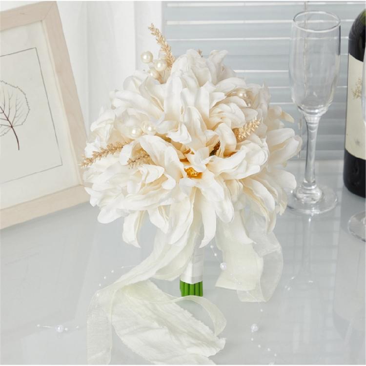 Pearls Decors Artificial Orchid Bride Bouquet Wedding Flower Arrangement Bridal Shower Photoshoots Decoration