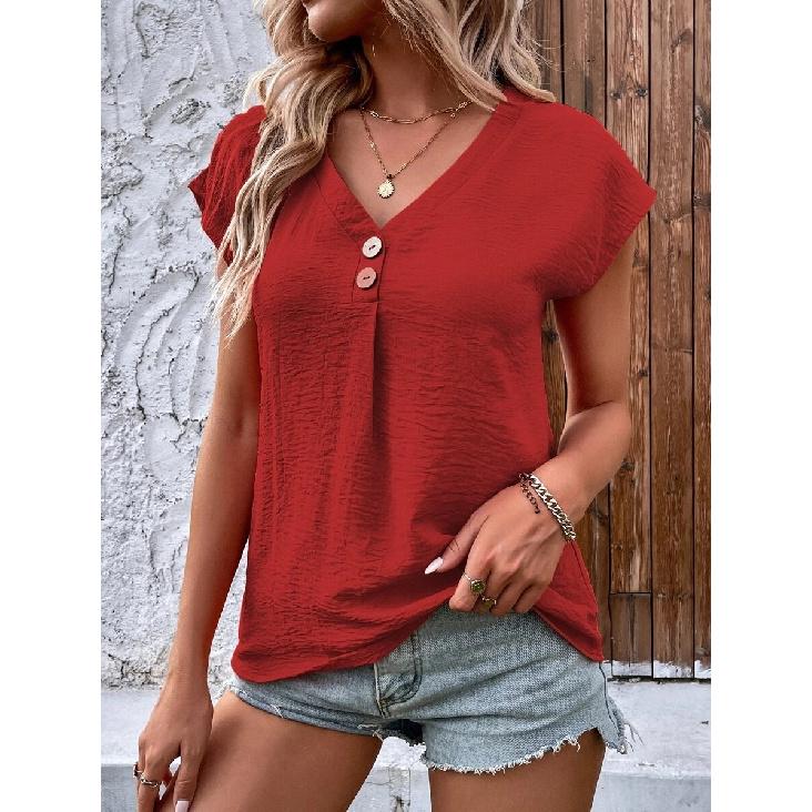 Travel New Women'S Retro Printed Shirt Casual Spring And Summer Breathable Cool Sexy Daily Date Short Sleeved T-Shirt Top