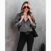 2026 Women's European/American Autumn/Winter Lapel Casual Street Style Denim Shirt