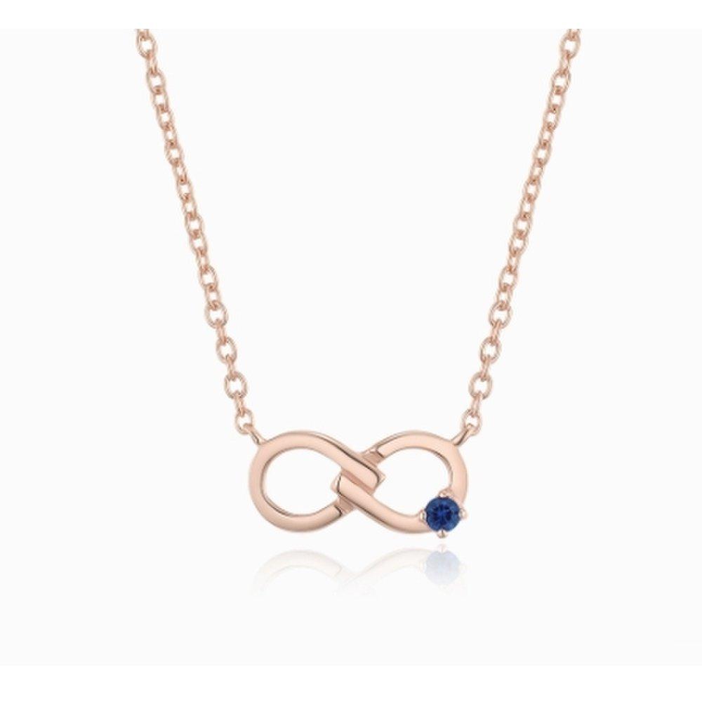 Custom-made Endless September Birthstone Sapphire Rose Gold Necklace Llns22218S_S
