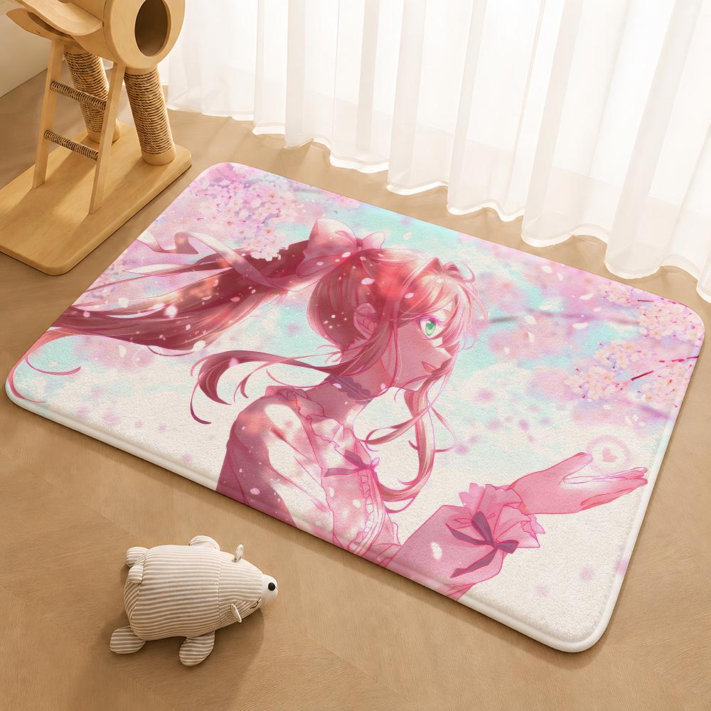 Doki D-Doki Literatuare Club Game Floor Mat Floor Mat Soft Flannel Non-Slip Door Rug for Living Room