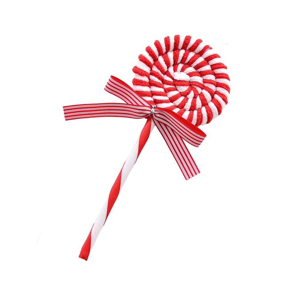 Plush Christmas Ornaments Velvet Candy Cane Lollipop Hanging Balls for Xmas Tree Decor Holiday Party Supplies