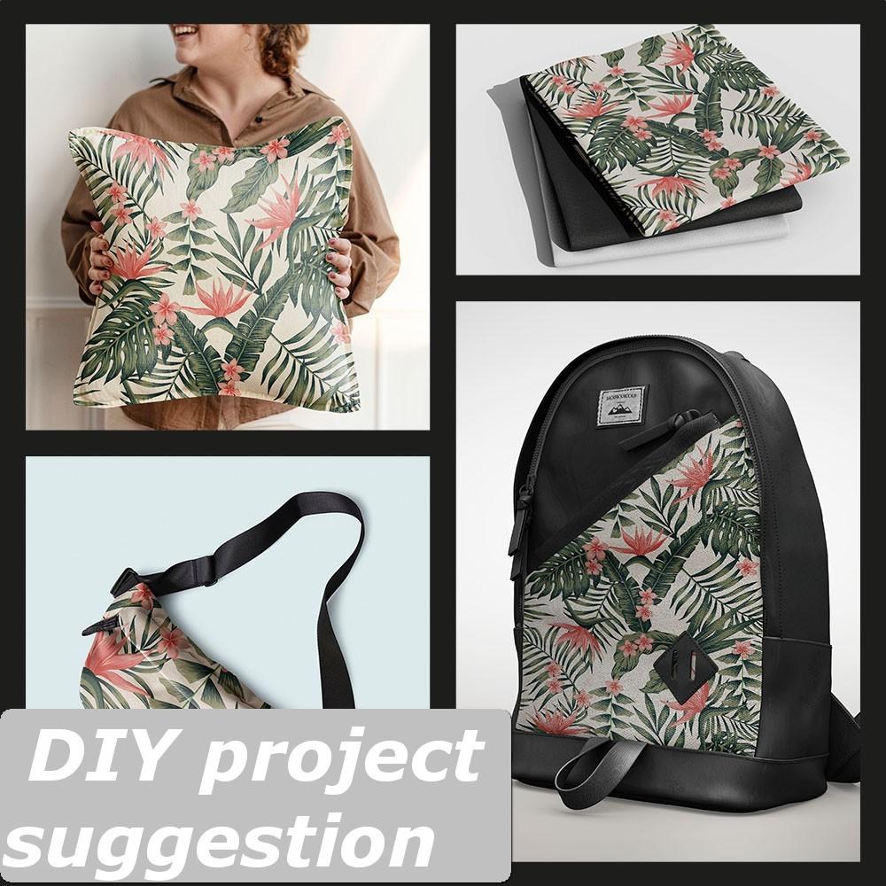 Outdoor Dekostoffe Oxford - Motiv Exotische Blätter I Dr037