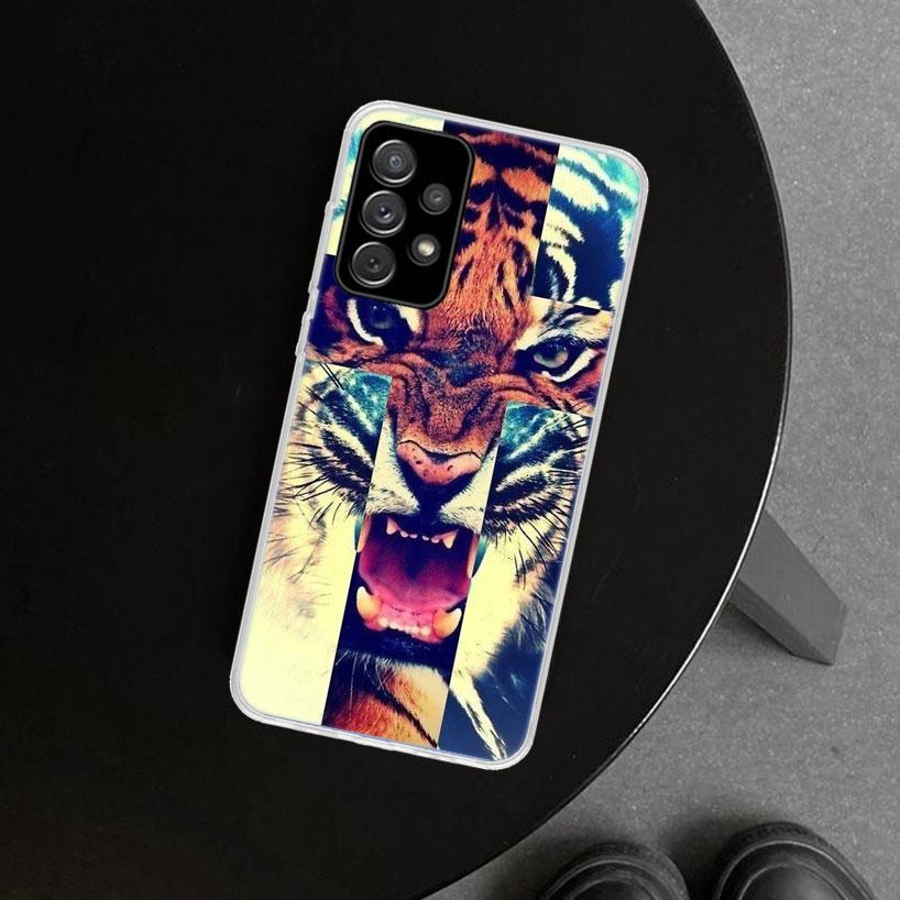 Animal Tiger Cat Phone Case Cover For Samsung Galaxy A12 A22 A32 A52 A72 A02S A51 A50S A31 A20S A10S Note 20 Ultra 10 Plus Galax